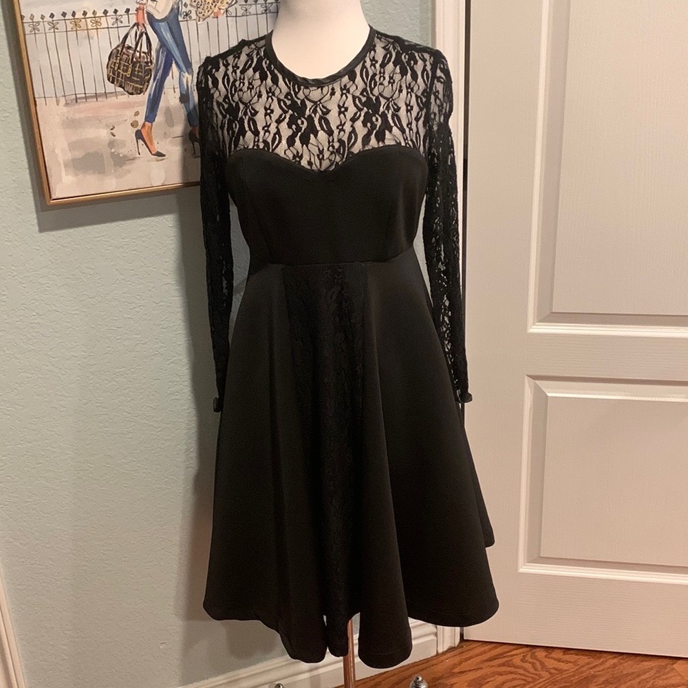 Elizabeth Alcala VTG Black/Lace Dress • Sz 8